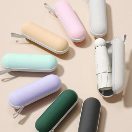 컬러 캡슐 휴대용 5단 우산, 우양산 양산 파우치 암막 접이식 #2