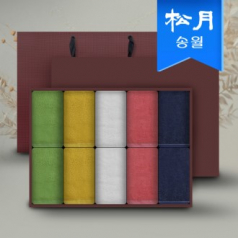 [송월타월] 컬러풀 170g 10매 세면타올 선물세트 쇼핑백