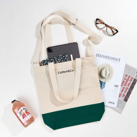 코튼앤코 커스텀 투톤 크로스 에코백 36x36x10  // 국내 제작형 #2