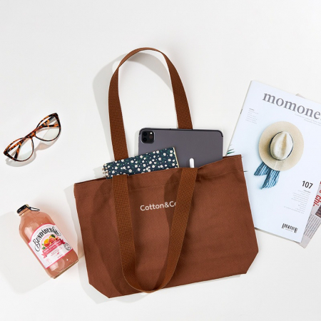 코튼앤코 커스텀 가로형 컬러 에코백 36x25x8 // 국내 제작형 #2