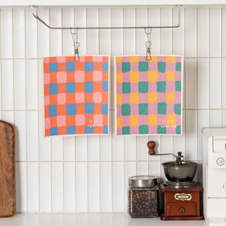 제로웨이스트 스웨덴 행주  주방용품세트 행주2장 + 수세미2장 + 집게1개 + 홀더1개 + 선물포장 #2