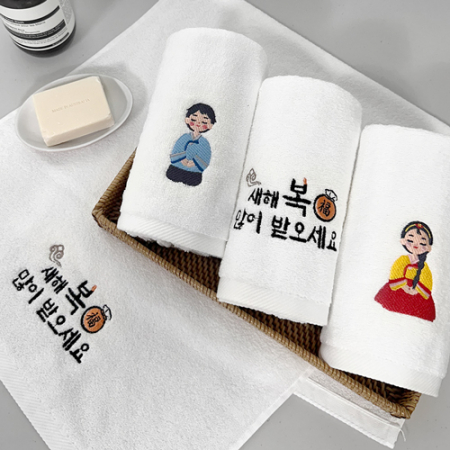 [송월타올] 설날 명절 새해복자수 150g 2매 선물세트 쇼핑백, 기념수건 답례품 #3