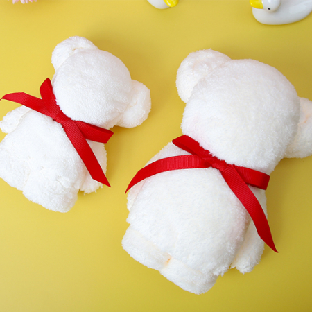 미니 레드리본 와플 베어 수건 K2528 #2