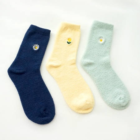 여성 프리미엄 자수 수면양말 jw #2