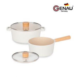 [독일 제너] 브리제 IH 세라믹코팅 냄비 2종(18편수+20양수) 아이보리