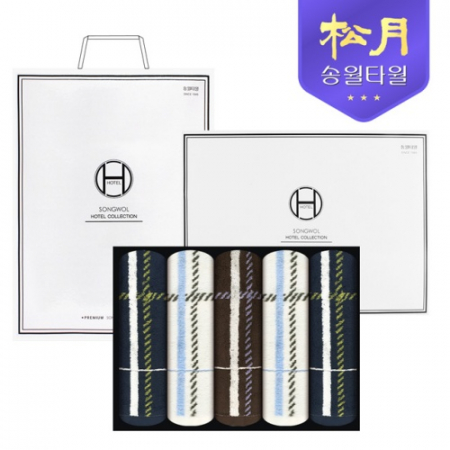 [송월타올] 카운테스마라 체크40 200g 5P 타올세트 #2
