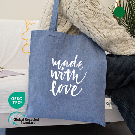 오코텍스리사이클 블루 컬러라이트에코백 38cmX42cm #2