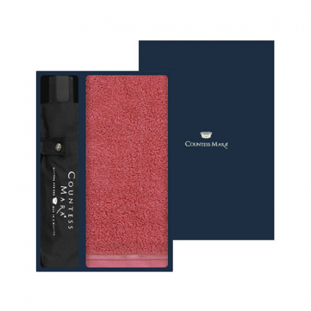 송월 타월우산세트 A (컬러풀40 타월1 + CM 3단 폰지 우산1) #2