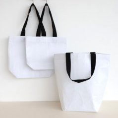 무지 화이트 리유저블백 R-PET소재 친환경 가방