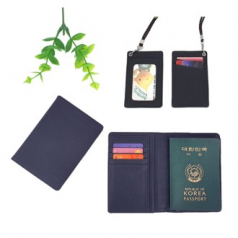 세트상품_Black Saffiano 여권지갑 + Necklace card 지갑