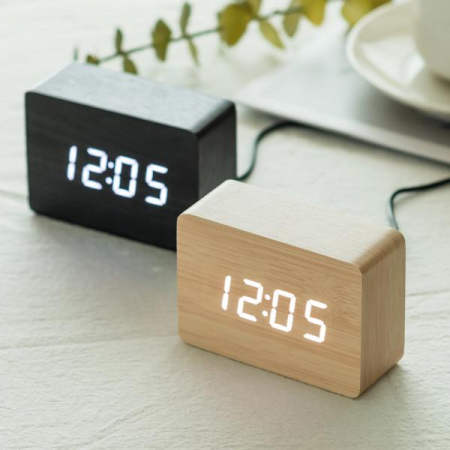 LED 우드 유무선 겸용 탁상시계 #2