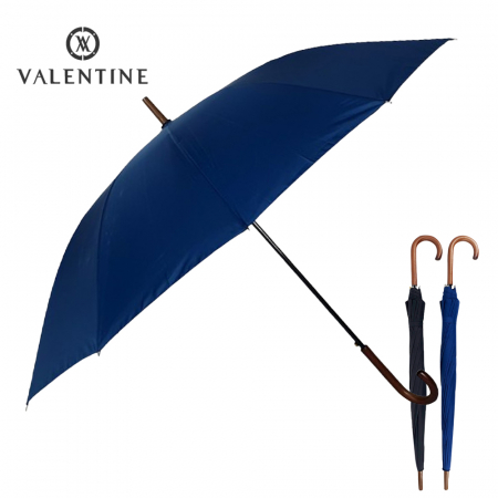 발렌타인 65x12 자동 곡자 무지 나무 손잡이 곡자 장우산 #2