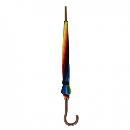 발렌타인 55x14 자동 무지개 레인보우 곡자무지 나무손잡이 곡자 장우산 #5