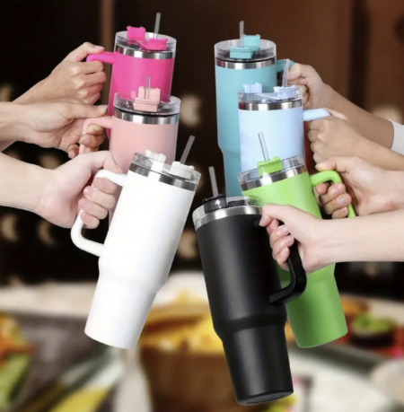 LED 온도계 텀블러+ 타올 수건 행주, 보온 보냉 스텐 텀블러 1200ml 머그컵, 판촉 선물 사은품 답례품 기념품 머그, 돌잔치 등산 #2