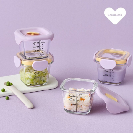 락앤락 리틀럽 디어 이유식 정사각260ml 4P혼합세트 #3