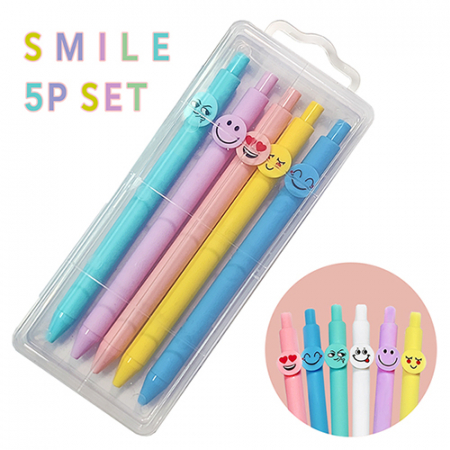스마일캐릭터라바볼펜 5P세트 0.7mm #2
