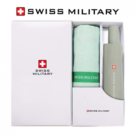 스위스밀리터리 친환경 3단 완전자동 세이프티 우산+120g면사타올 세트 #2