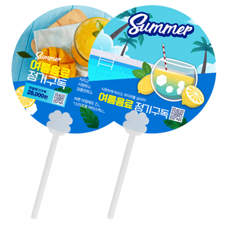 네잎클로버 막대팬시 원형 반투 부채 #3