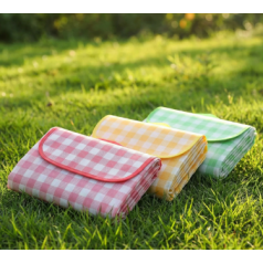 파우치형 접이식 사계절 감성 돗자리 매트 체크 패턴 나들이 피크닉 여행등산 한강 캠핑 소형 중형 대형