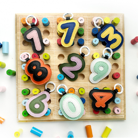 인조가죽 스티치 숫자 키링 0-9 // 선택 #2