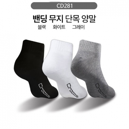 크로커다일 밴딩 무지 단목 양말 1족 #2