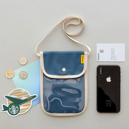 투 포켓 투명 캔버스 미니 크로스백 #2