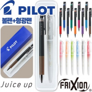 파이롯트 쥬스업 0.5mm, 0.4mm, 0.3mm + 지워지는프릭션 라이트내추럴형광펜세트