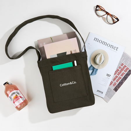 코튼앤코 컬러 옆폭 크로스에코백 24x27x8(옆폭8) #3