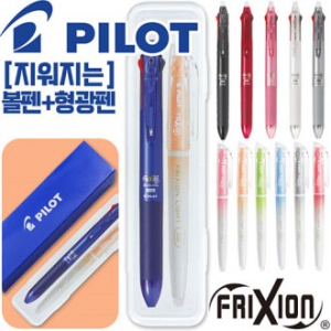 파이롯트-지워지는프릭션슬림3색볼펜0.5+내추럴형광펜세트