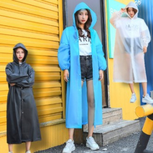 S77 EVA 남여공용 다회용 레인코트 고급 우비