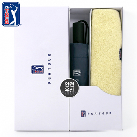 PGA 3단 완전자동 암막 세이프티 우양산+180g모달사타올세트 #2