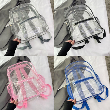 B163 글라스 투명백팩비치백 여행용배낭 인쇄 제작 #3