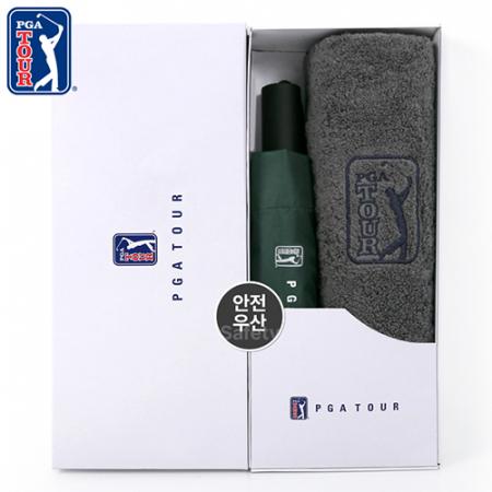 PGA 3단 완전자동 암막 세이프티 우양산+190g호텔타올세트 #2