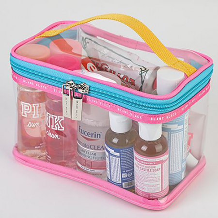 스퀘어 투명 비치가방 비비드 컬러 투명 파우치 M #2