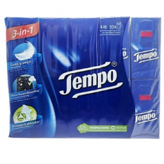 템포 행키티슈 천연펄프 먼지없는 화장지 독일  휴대용 4겹 10매입