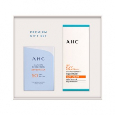 AHC SP1A호 내추럴 퍼펙션 에어리선스틱 14g SPF 50+ PA+++ AHC UV 퍼펙션 아쿠아 모이스트 선크림 SPF50+ PA++++ 50ML 각 1개