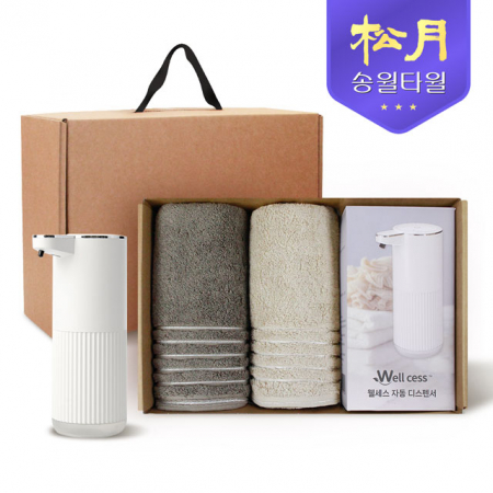 [송월타올] 디스펜서 기프트세트 09, 호텔컬렉션 필라라인 40 타올 190gx2P + 웰세스 디스펜서 360ml 1P #2