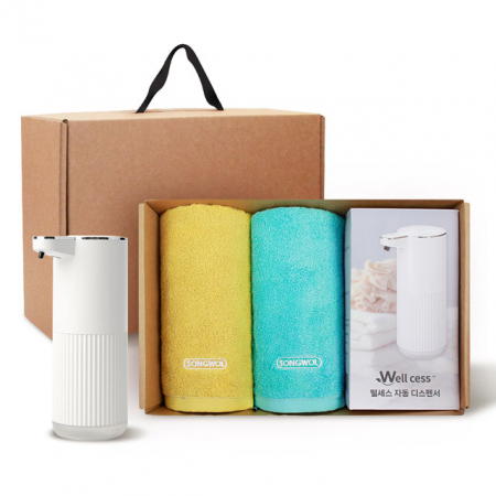 [송월타올] 디스펜서 기프트세트 10, 컬러웨이 40 타올 180gx2P + 웰세스 디스펜서 360ml 1P #3
