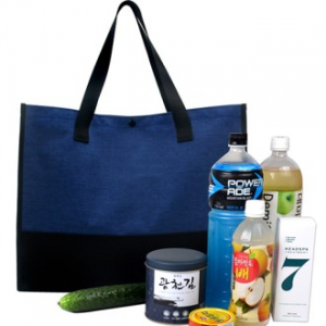 블랙 앤 네이비 마켓가방 대형