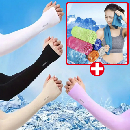 쿨링 아이스 스포츠 타올+쿨토시, 넥쿨러 쿨타올 쿨 스카프, 넥밴드 아이스타올 토시,  타올세트 타월세트 #2