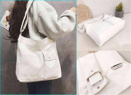 더블포켓캔버스가방 더블포켓에코백 데일리에코백 넉넉한에코백 대용량캔버스가방 #2