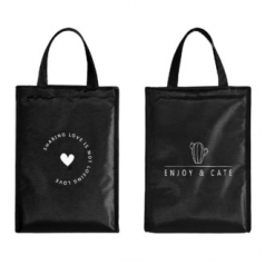 블랙 보온 보냉백 선인장 하트 ㅡ 대형