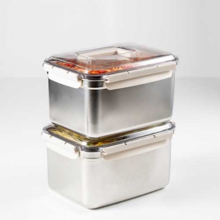 바이마르 스텐 밀폐 핸들형 김치통 7L 2개 #2