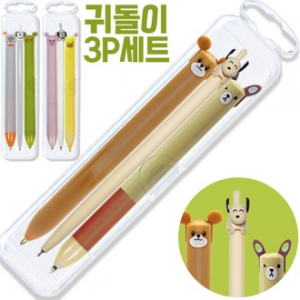 귀돌이3P세트(귀돌이볼펜2P+댕댕이니들볼펜1P)
