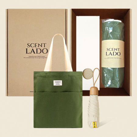 센트라도 캡슐우드 5단 우양산+에코백 세트 #3