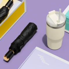 루티네 선물세트 모던 수동 암막 우양산 + 밀크티 텀블러