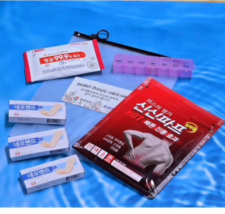 신신파프 신신제약 신신파스10매+손소독 티슈10매+네오밴드+1주일 약통+ 지퍼 파우치 #3