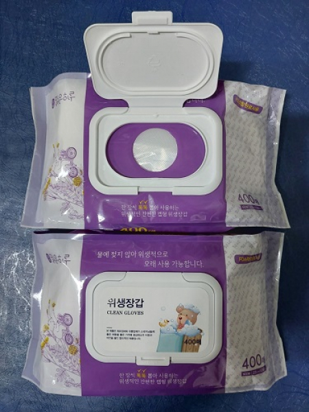 맑은하루위생장갑 캡형400매 #4