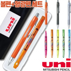 uni제트스트림250(0.7+프로퍼스윈도우형광펜세트