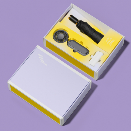 루티네 선물세트 모던 수동 3단 양우산 + 우산애착 미니 선풍기 + 보조배터리 #3